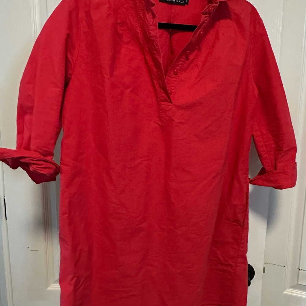 Pomander Place Scarlet Button Down dress
